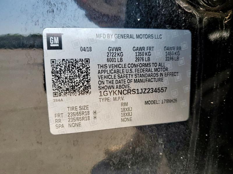 Aukcja sprzedaży 2018 Cadillac Xt5 Luxury, vin: 1GYKNCRS1JZ234557, numer aukcji: 72027635