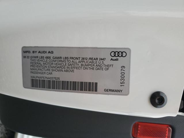 Aukcja sprzedaży 2022 Audi S5, vin: WAUP4AF57NA037525, numer aukcji: 83999575