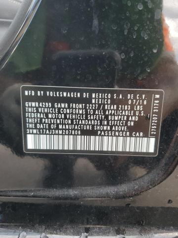 Auction sale of the 2017 Volkswagen Jetta, vin: 3VWL17AJ3HM207806, lot number: 82112695