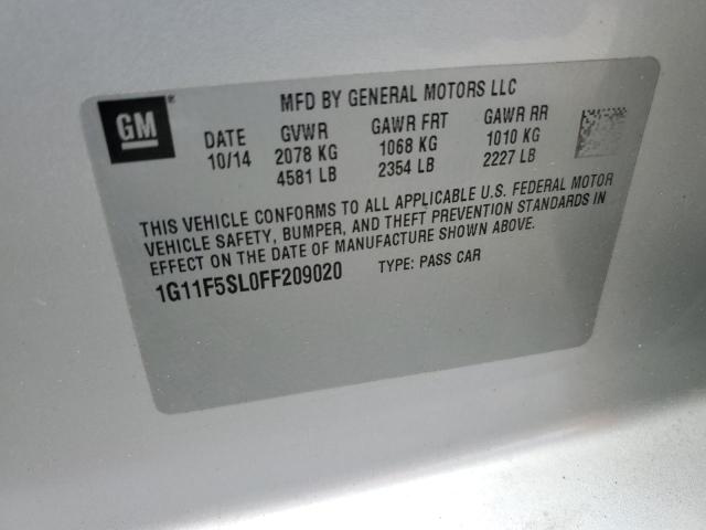 Продаж на аукціоні авто 2015 Chevrolet Malibu Ltz, vin: 1G11F5SL0FF209020, номер лоту: 80106365