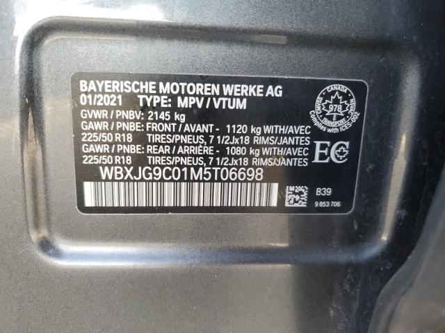 70961505 :رقم المزاد ، WBXJG9C01M5T06698 vin ، 2021 Bmw X1 Xdrive2 مزاد بيع