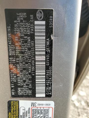 Продажа на аукционе авто 2007 Toyota Camry, vin: 4T1BK46K37U555185, номер лота: 81753505