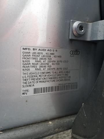 Продаж на аукціоні авто 2017 Audi Q7 Premium, vin: WA1LAAF7XHD005158, номер лоту: 84420045
