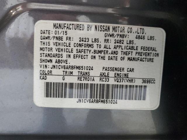 71785855 :رقم المزاد ، JN1CV6AR8FM651024 vin ، 2015 Infiniti Q40 مزاد بيع