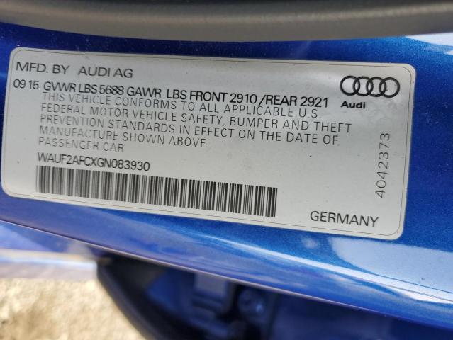 81910555 :رقم المزاد ، WAUF2AFCXGN083930 vin ، 2016 Audi S6 Premium مزاد بيع