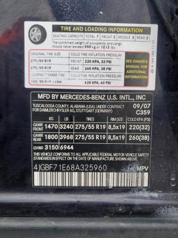 83786175 :رقم المزاد ، 4JGBF71E68A325960 vin ، 2008 Mercedes-benz Gl450 مزاد بيع