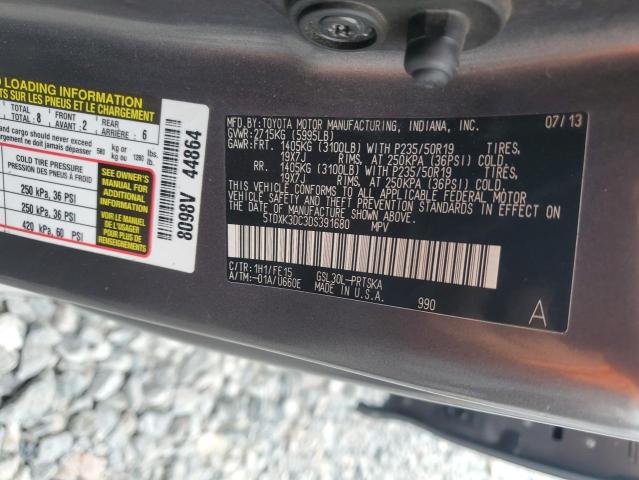 71259125 :رقم المزاد ، 5TDXK3DC3DS391680 vin ، 2013 Toyota Sienna Sport مزاد بيع