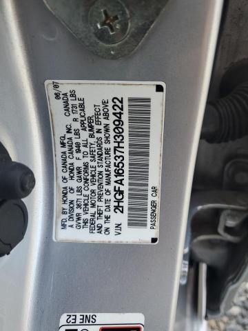 Aukcja sprzedaży 2007 Honda Civic Lx, vin: 2HGFA16537H309422, numer aukcji: 70804205