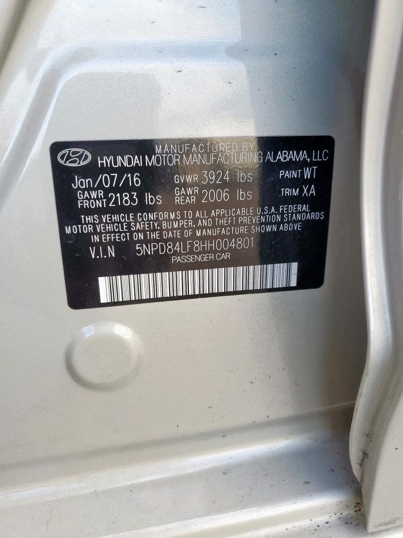 2017 Hyundai Elantra Se მანქანა იყიდება აუქციონზე, vin: 5NPD84LF8HH004801, აუქციონის ნომერი: 81387125