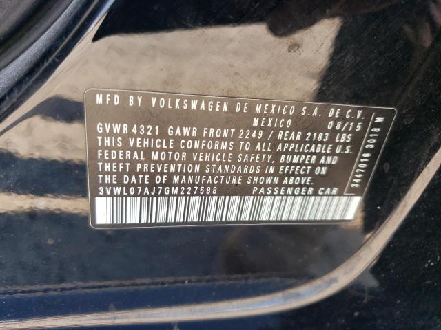 80065325 :رقم المزاد ، 3VWL07AJ7GM227588 vin ، 2016 Volkswagen Jetta Sel مزاد بيع