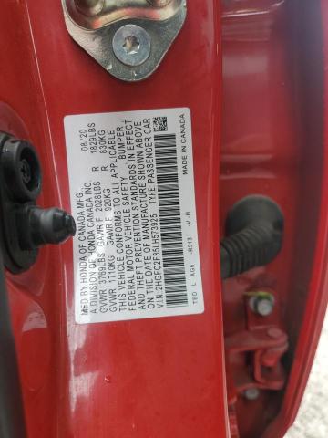 Aukcja sprzedaży 2020 Honda Civic, vin: 2HGFC2F85LH573925, numer aukcji: 81729035