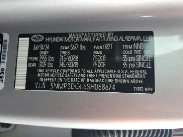 80215315 :رقم المزاد ، 5NMP3DGL6SH068674 vin ، 2025 Hyundai Santa Fe مزاد بيع