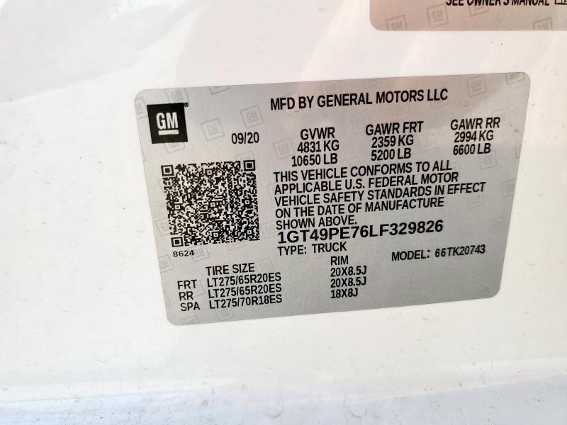 Продажа на аукционе авто 2020 Gmc Sierra, vin: 1GT49PE76LF329826, номер лота: 80355185