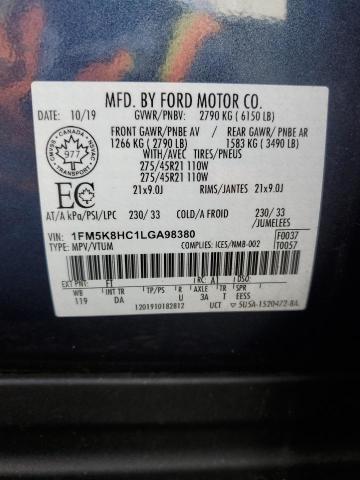Aukcja sprzedaży 2020 Ford Explorer, vin: 1FM5K8HC1LGA98380, numer aukcji: 81387135