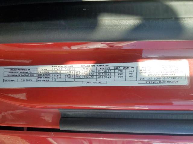 Продаж на аукціоні авто 2016 Peterbilt 579, vin: 1XPBDP9X2GD298123, номер лоту: 71672835