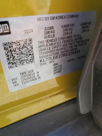 80444075 :رقم المزاد ، KL77LGE27RC228434 vin ، 2024 Chevrolet Trax مزاد بيع