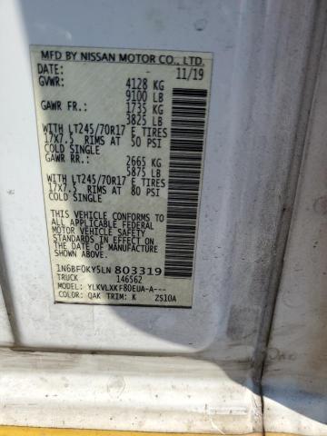 Продажа на аукционе авто 2020 Nissan Nv 2500 S, vin: 1N6BF0KY5LN803319, номер лота: 99561385