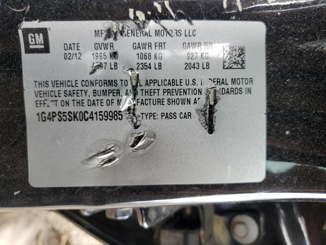 82116055 :رقم المزاد ، 1G4PS5SK0C4159985 vin ، 2012 Buick Verano مزاد بيع