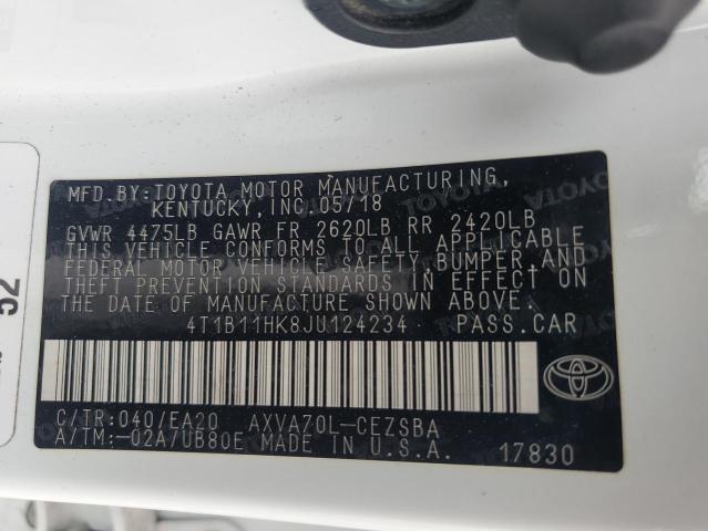 Aukcja sprzedaży 2018 Toyota Camry, vin: 4T1B11HK8JU124234, numer aukcji: 80153465
