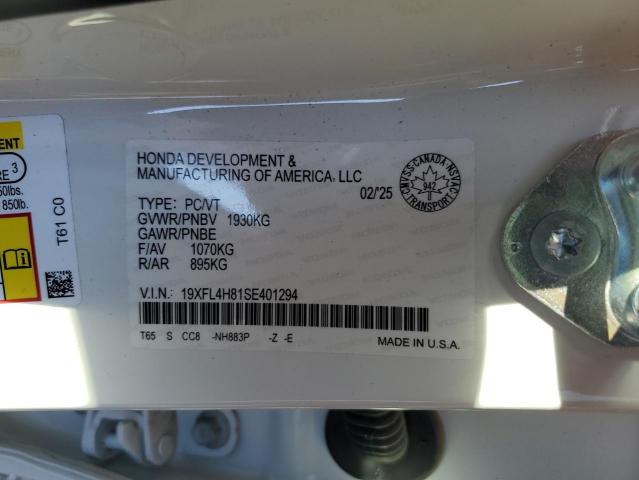 71072465 :رقم المزاد ، 19XFL4H81SE401294 vin ، 2025 Honda Civic مزاد بيع
