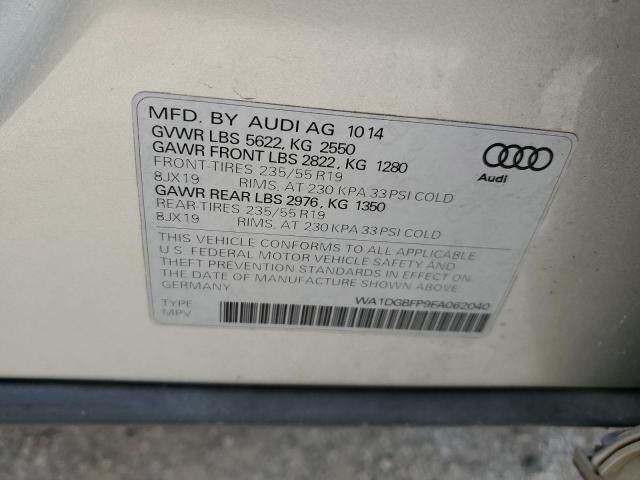 2015 Audi Q5 მანქანა იყიდება აუქციონზე, vin: WA1DGBFP9FA062040, აუქციონის ნომერი: 71530075