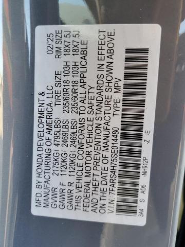 2025 Honda Cr-v მანქანა იყიდება აუქციონზე, vin: 7FARS4H75SE014480, აუქციონის ნომერი: 80128535