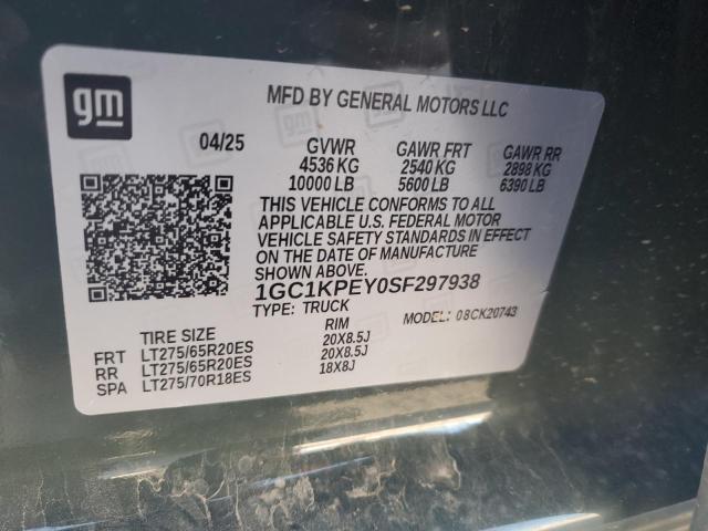 83973845 :رقم المزاد ، 1GC1KPEY0SF297938 vin ، 2025 Chevrolet Silverado مزاد بيع