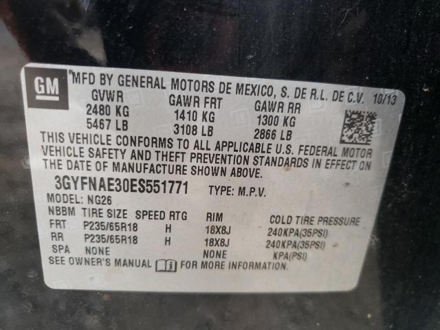 84549685 :رقم المزاد ، 3GYFNAE30ES551771 vin ، 2014 Cadillac Srx مزاد بيع