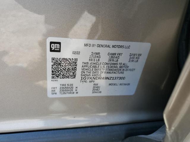 Продаж на аукціоні авто 2022 Cadillac Xt5, vin: 1GYKNDR49NZ137300, номер лоту: 71392045