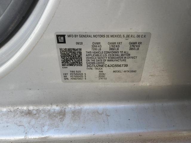 2018 Gmc Sierra მანქანა იყიდება აუქციონზე, vin: 3GTU2NEC4JG556739, აუქციონის ნომერი: 81023775