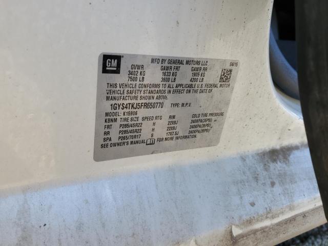 82046145 :رقم المزاد ، 1GYS4TKJ5FR650770 vin ، 2015 Cadillac Escalade E مزاد بيع