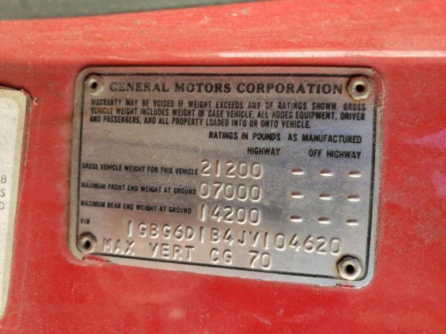 84987075 :رقم المزاد ، 1GBG6D1B4JV104620 vin ، 1988 Chevrolet C6000 C6d042 مزاد بيع