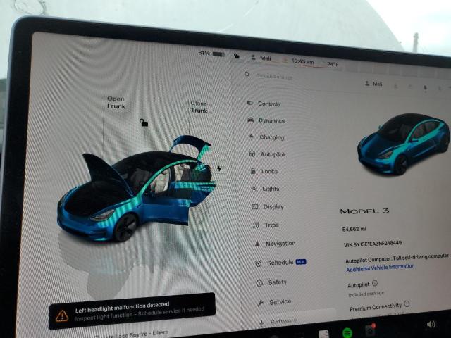 2022 Tesla Model 3 მანქანა იყიდება აუქციონზე, vin: 5YJ3E1EA3NF248449, აუქციონის ნომერი: 80000605