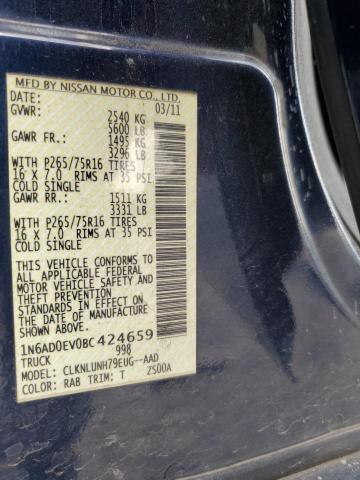 84835725 :رقم المزاد ، 1N6AD0EV0BC424659 vin ، 2011 Nissan Frontier S مزاد بيع