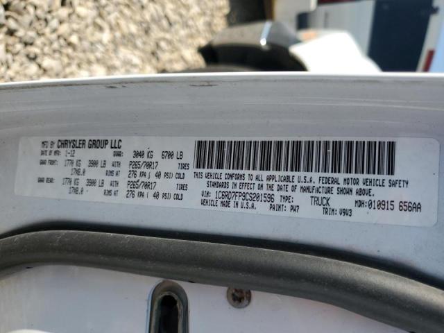 61359305 :رقم المزاد ، 1C6RD7FP9CS201596 vin ، 2012 Dodge Ram 1500 St مزاد بيع