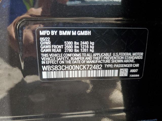 Aukcja sprzedaży 2022 Bmw M5, vin: WBS83CH00NCK72482, numer aukcji: 84054645