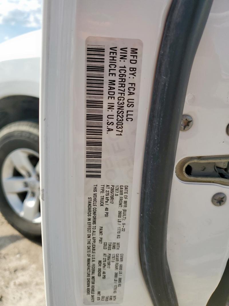 Продаж на аукціоні авто 2022 Ram 1500 Class, vin: 1C6RR7FG3NS230371, номер лоту: 71614595