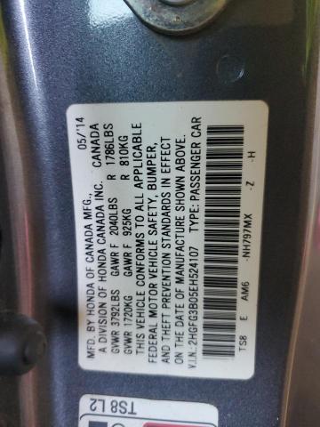 Продаж на аукціоні авто 2014 Honda Civic Exl, vin: 2HGFG3B05EH524107, номер лоту: 81655725