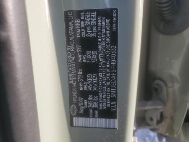 2023 Hyundai Santa Cruz მანქანა იყიდება აუქციონზე, vin: 5NTJEDAF5PH040332, აუქციონის ნომერი: 71956265