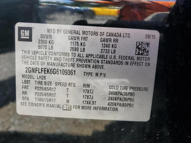 Aukcja sprzedaży 2016 Chevrolet Equinox, vin: 2GNFLFEK6G6109361, numer aukcji: 80279525