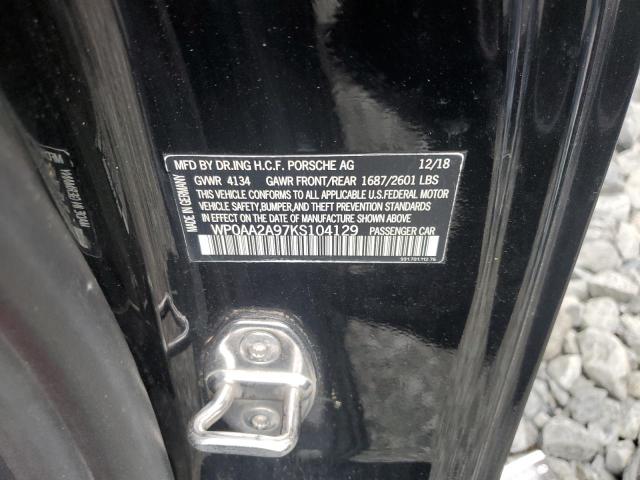 71790145 :رقم المزاد ، WP0AA2A97KS104129 vin ، 2019 Porsche 911 Carrer مزاد بيع