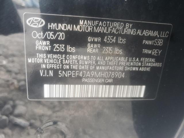 Продаж на аукціоні авто 2021 Hyundai Sonata Sel, vin: 5NPEF4JA9MH078904, номер лоту: 72266395