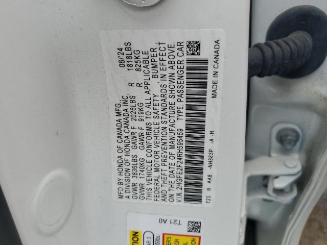 Aukcja sprzedaży 2024 Honda Civic Lx, vin: 2HGFE2F24RH595459, numer aukcji: 81177815