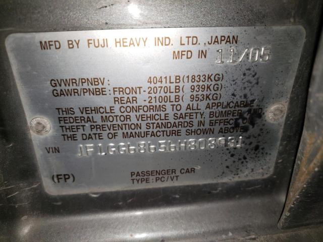 Aukcja sprzedaży 2006 Subaru Impreza Ou, vin: JF1GG68656H808981, numer aukcji: 84024195