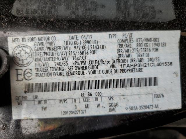 70842565 :رقم المزاد ، 1FAHP3H21CL401538 vin ، 2012 Ford Focus مزاد بيع