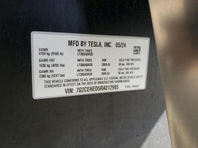 80117095 :رقم المزاد ، 7G2CEHED5RA012985 vin ، 2024 Tesla Cybertruck مزاد بيع