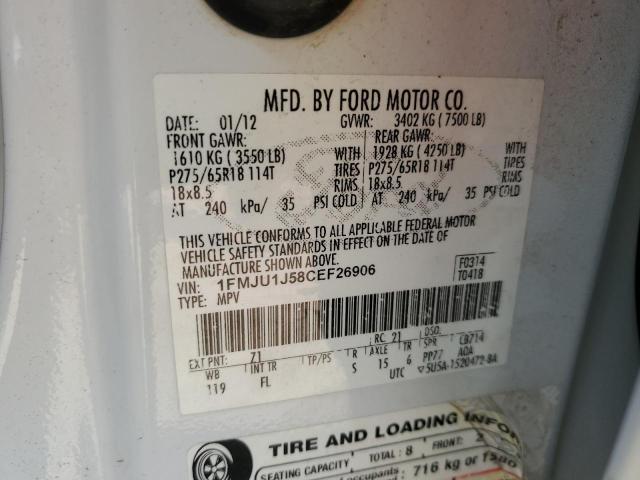 Auction sale of the 2012 Ford Expedition, vin: 1FMJU1J58CEF26906, lot number: 80680425