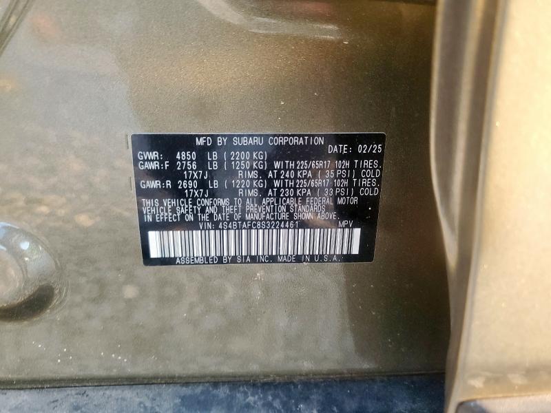 Aukcja sprzedaży 2025 Subaru Outback Pr, vin: 4S4BTAFC8S3224461, numer aukcji: 80490015