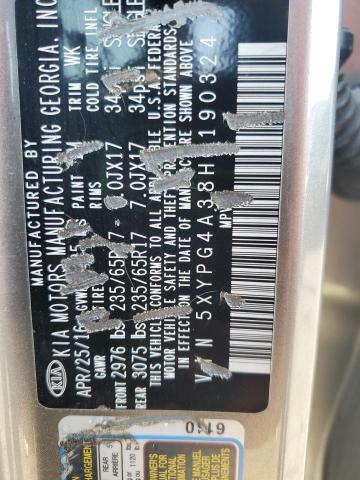 Aukcja sprzedaży 2017 Kia Sorento, vin: 5XYPG4A38HG190324, numer aukcji: 81280525