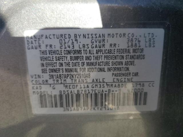 Aukcja sprzedaży 2019 Nissan Sentra S, vin: 3N1AB7AP2KY291048, numer aukcji: 82176335